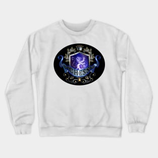 Chess Shield with White Dragon Crewneck Sweatshirt